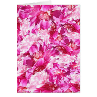 Cartão Pink & Magenta Peony Floral Pattern Blank