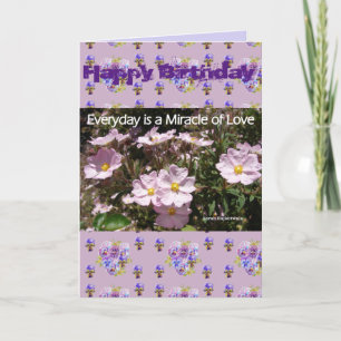 Cartão Pink Miracle of Love Floral Fllower art Card