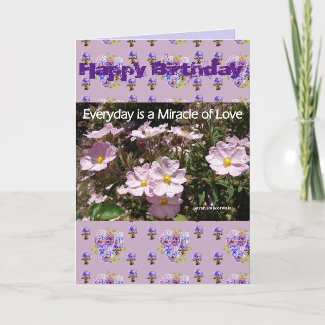 Cartão Pink Miracle of Love Floral Flor Art Card (Frente)