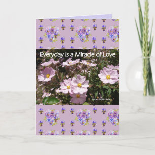 Cartão Pink Miracle of Love Floral Flor Art Card