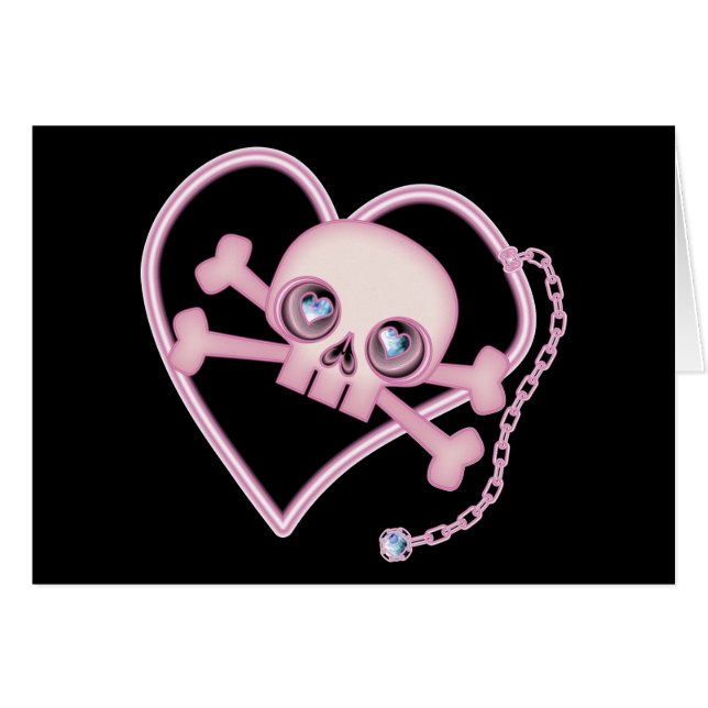 Cartão Pink Neon Skull (Frente Horizontal)