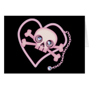 Cartão Pink Neon Skull