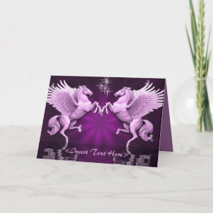 Cartão Pink Pegasus Reflections Greeting Card