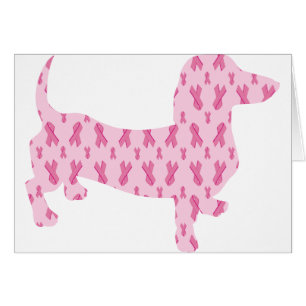 Cartão Pink Ribbon Dachshund