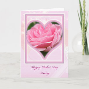 Cartão Pink Rose Darling Happy Mother's Day Card