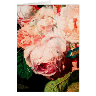 Cartão PINK ROSE, FLORES E Dia de os namorados DE BORRACH