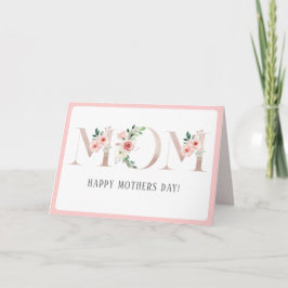 Cartão Pink Roses 'MOM' Mother's Day Greeting Card