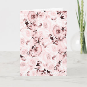 Cartão Pink Roses Shabby Chic Glam Elegant Floral Party