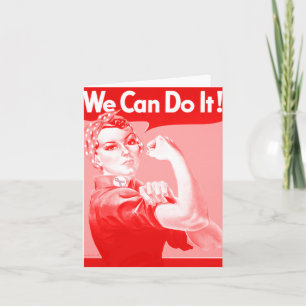 Cartão Pink Rosie the Riveter "We Can Do It!" Note Card