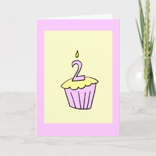 Cartão Pink Second Birthday Cupcake Card