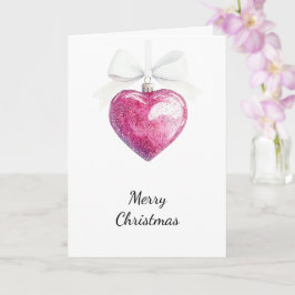 Cartão Pink Silver Glam Heart Ornament