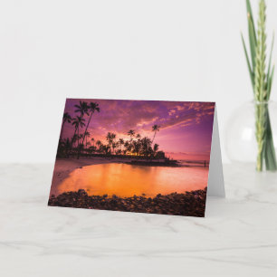 Cartão Pink Sunset Of Hawaii Beach