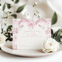 cartão Pink Toile Paris Tradições Favoritas da Fam