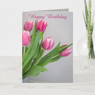 Cartão Pink Tulip Birthday Card