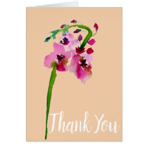 Cartão Pink Verbascum floral  flower thank you