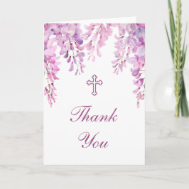 Cartão Pink Wisteria Holy Cross Religious Thank You