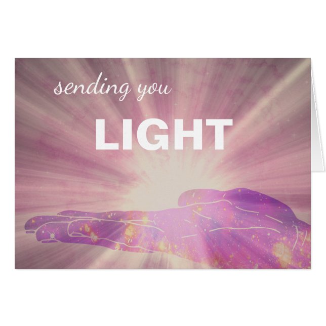 Cartão *~* Pinks & Lavanda Healing Energy Enviando luz (Frente Horizontal)