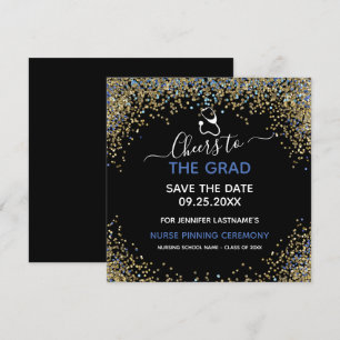 Cartão Pinning de Graduação de Enfermeiro com Glitter Sal