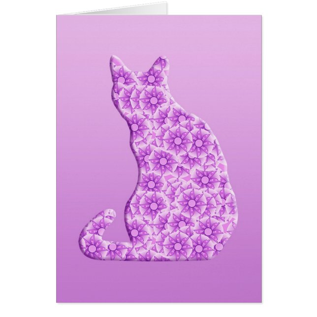 Cartão Pinos Cat - lavanda, roxo (Frente)