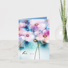Cartão Pintado à mão Flores Rosa Notecard