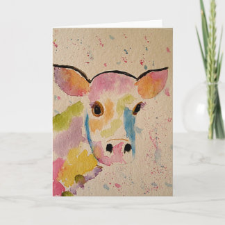 Cartão pintado do vazio da vaca
