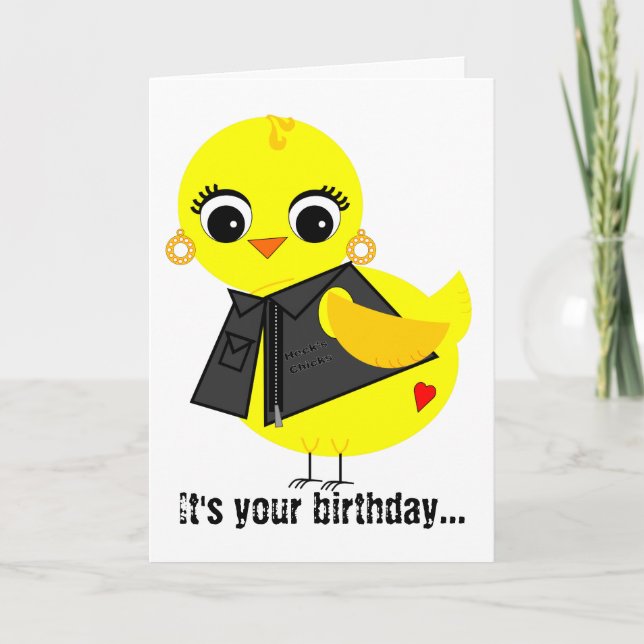 Cartão Pintinho Biker (Frente)