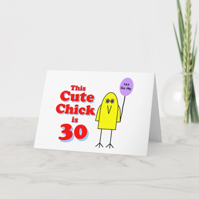 Cartão Pintinho bonito é 30! (Frente)