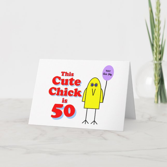 Cartão Pintinho bonito é 50! (Frente)