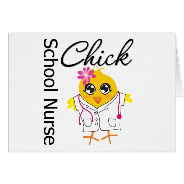 Cartão Pintinho de Enfermeiro Escolar v2 (Frente Horizontal)