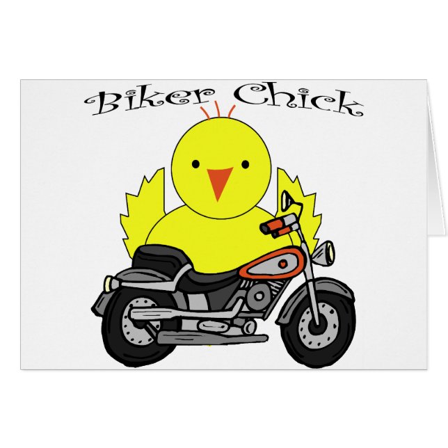 Cartão Pintinho do motociclista (Frente Horizontal)