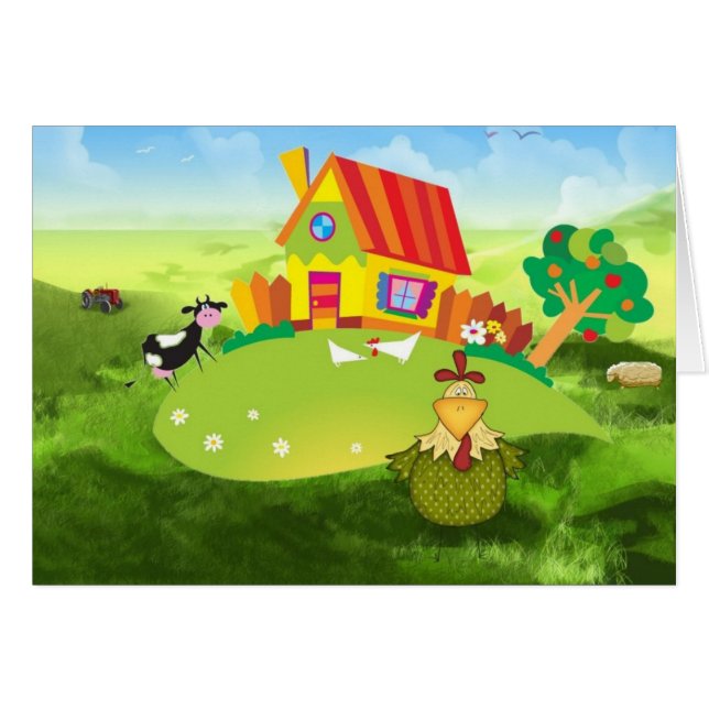 Cartão Pintinho dos fazendeiros (Frente Horizontal)