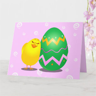 Cartão pintinho engraçado páscoa