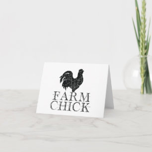 Cartão Pintinho Fazenda preta com VAZIO rooster