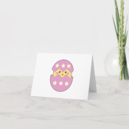 Cartão Pintinho Saindo de Ovo Roxo PERSONALIZADO