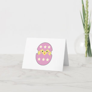 Cartão Pintinho Saindo de Ovo Roxo PERSONALIZADO