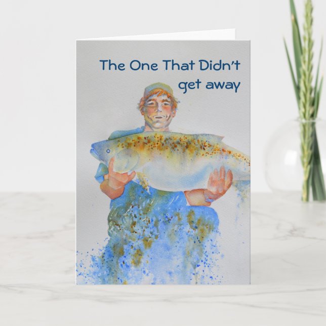 Cartão Pintor de aquarelas do pescador presente de pesca  (Frente)