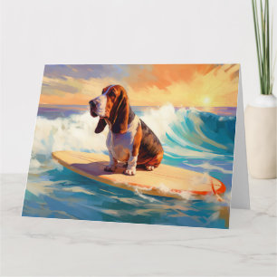 Cartão Pintor de Navegação em Praia de Basset Hound