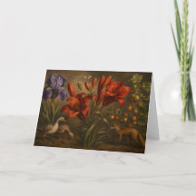 Pintura a Óleo de Jardim Botânico Vintage com Vida