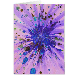 Cartão Pintura abstrata com respingos acrílicos Starburst
