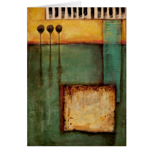 Cartão Pintura abstrato com Chaves Piano (Frente)