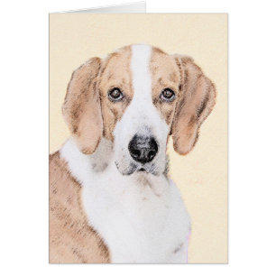 Cartão Pintura Americana de Foxhound - Arte Cachorra Orig