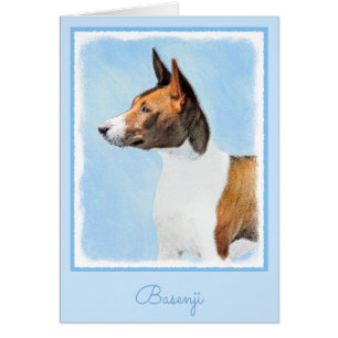 Cartão Pintura Basenji - Arte Original Bonita