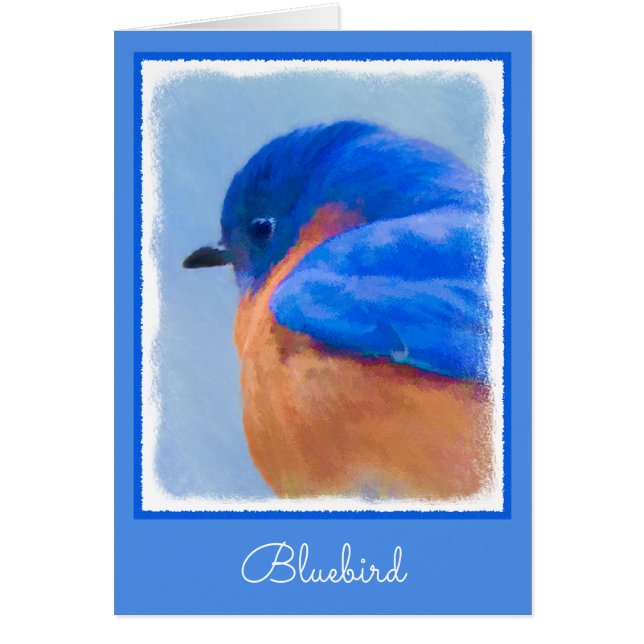 Cartão Pintura Bluebird - Arte Original para Pássaros (Frente)