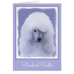 Cartão Pintura Branca de Poodle Padrão - Arte Cão Origina