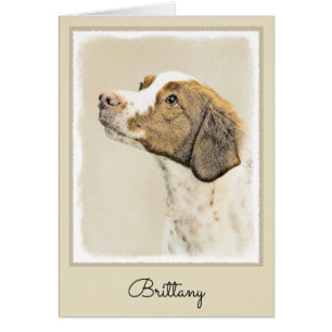 Cartão Pintura Brittany - Arte Cachorro Original Bonita