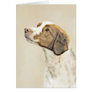 Cartão Pintura Brittany - Arte Cachorro Original Bonita