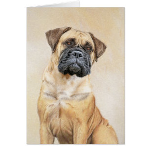 Cartão Pintura Bullmastiff - Arte Cachorro Original Bonit