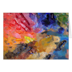 Cartão Pintura colorida da paleta do pintor