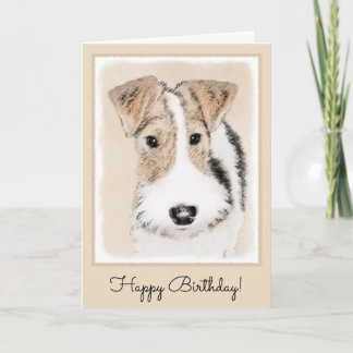 Cartão Pintura com terrier de Fox com fio - Arte canina o