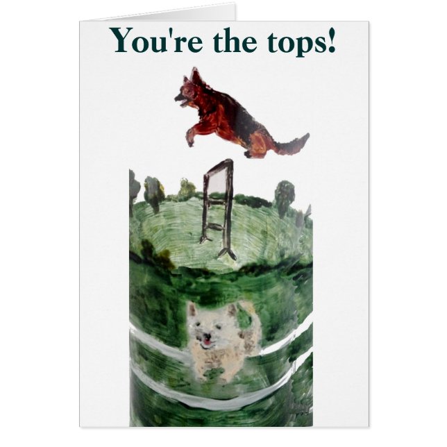 Cartão Pintura da agilidade do cão (Frente)